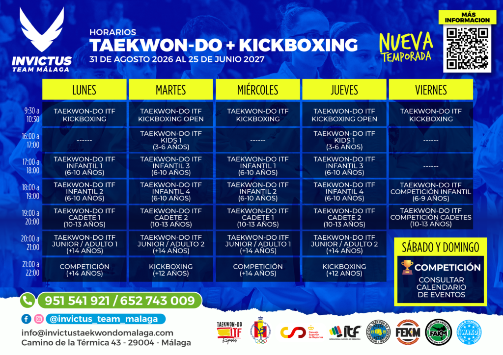 HORARIO - TAEKWONDO 2026-2027